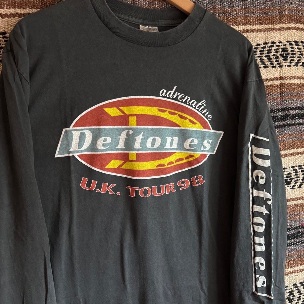 Deftones Adrenaline U.K. Tour 98 Large Band Shirt Long Sleeve Black Reprint